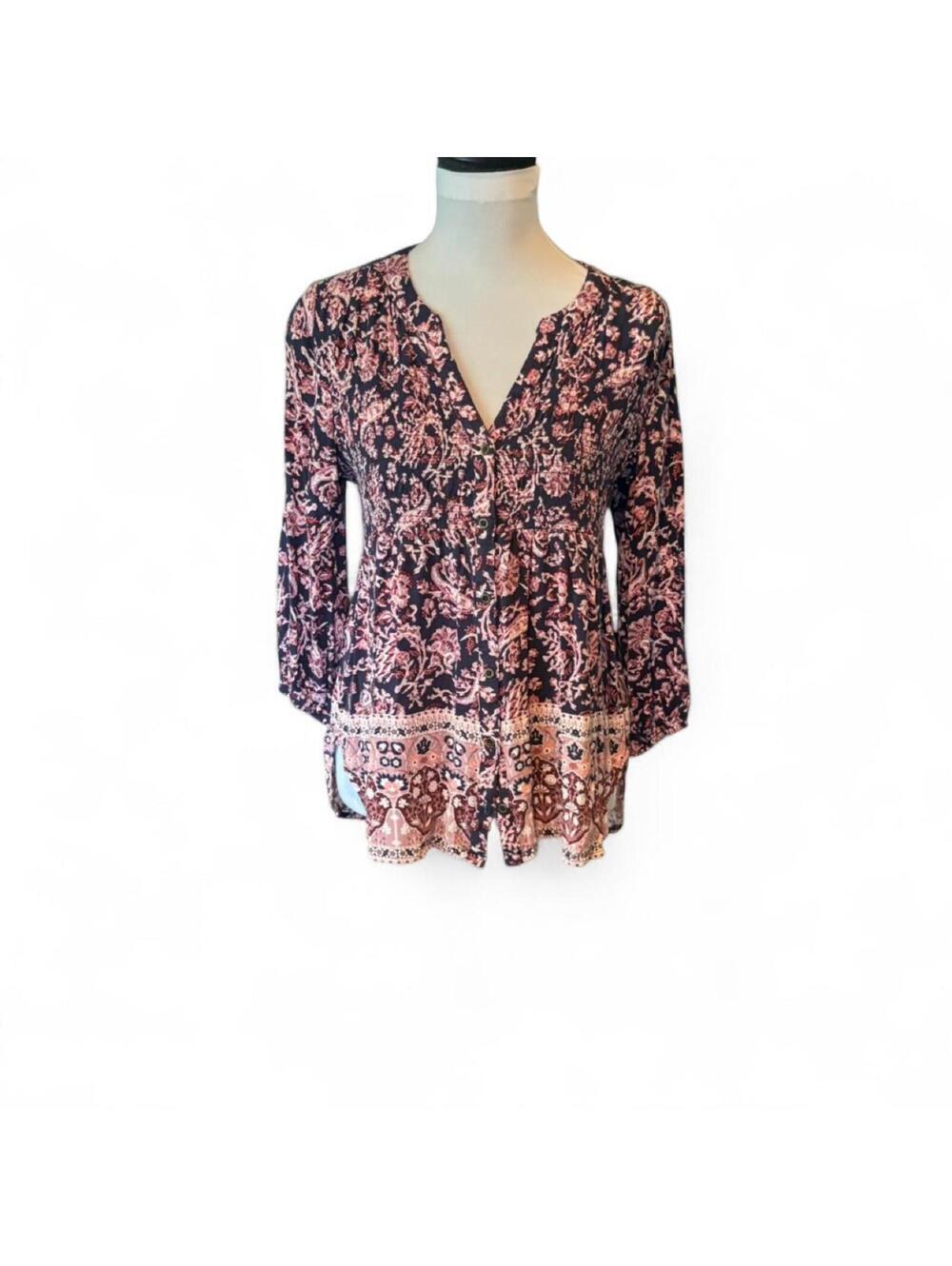 Knox Rose boho button up top Size Small